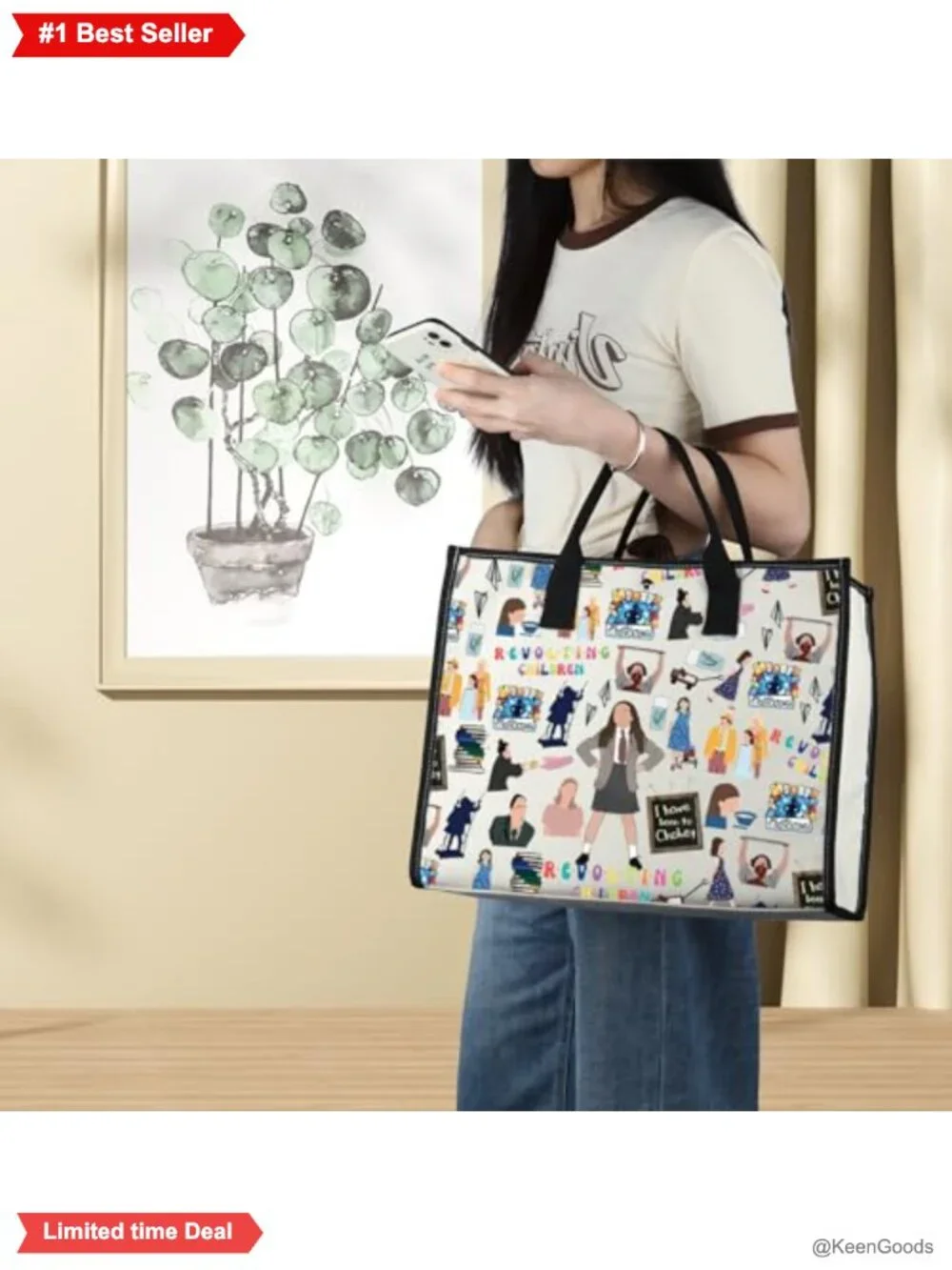 Canvas Tote Bag Theatre Lover Gift Musical Shoulder Bag Reusable Grocery Bag
